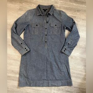 J.crew denim shirt dress size small cotton with tab sleeves